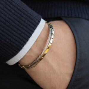 Tricolor Gold Kada Bracelet