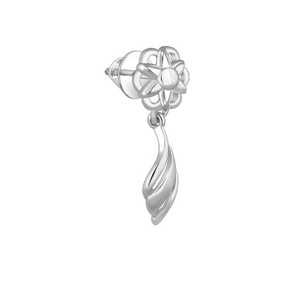 Silver Floral Twist Earrings| Drops to Gift Women & Girls - Image 3
