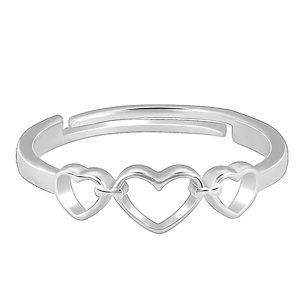 Silver Gleaming Love Ring, Adjustable | Gifts for Women and Girls - Image 3