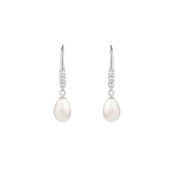 Silver Drops of Pearl Earrings - Image 2