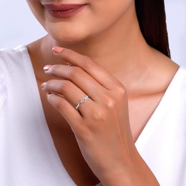 Silver Gleaming Love Ring, Adjustable | Gifts for Women and Girls - Image 2