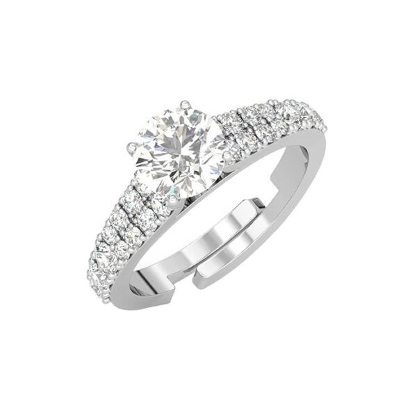 Silver Solitaire Finger Ring for Women - Image 2