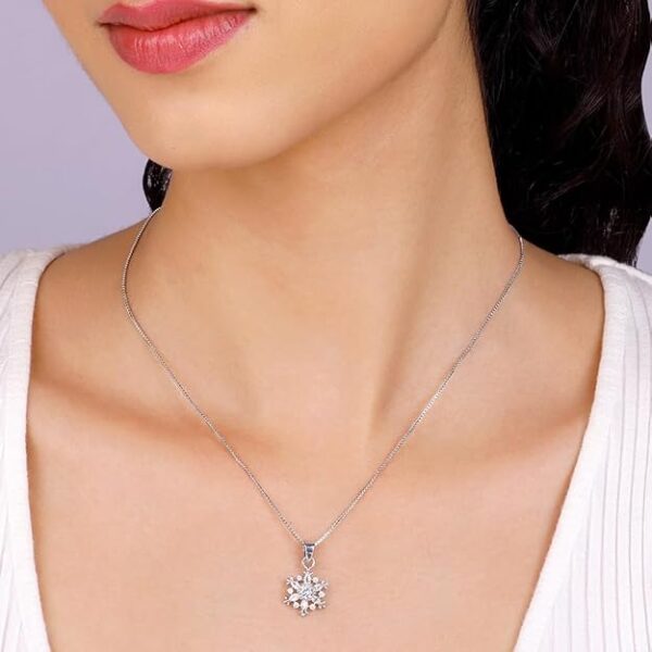 Silver Snowflake Necklace - Image 2