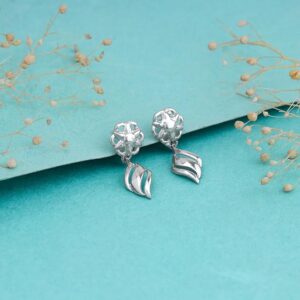 Silver Floral Twist Earrings| Drops to Gift Women & Girls