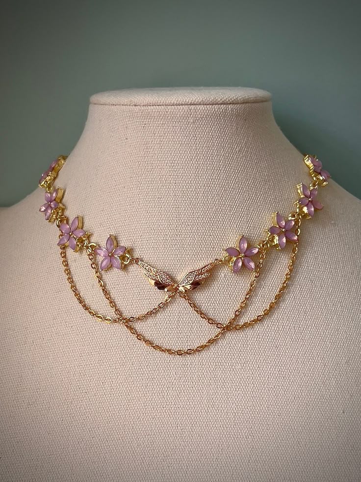 FloraGrace Twin Chain Gold Necklace