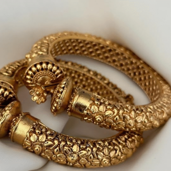 Exquisite Antique Gold Bangles – Set of 2 - Image 2