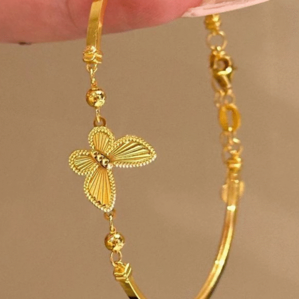 Butterfly Bloom Gold Bangle - Image 2