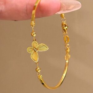 Butterfly Bloom Gold Bangle