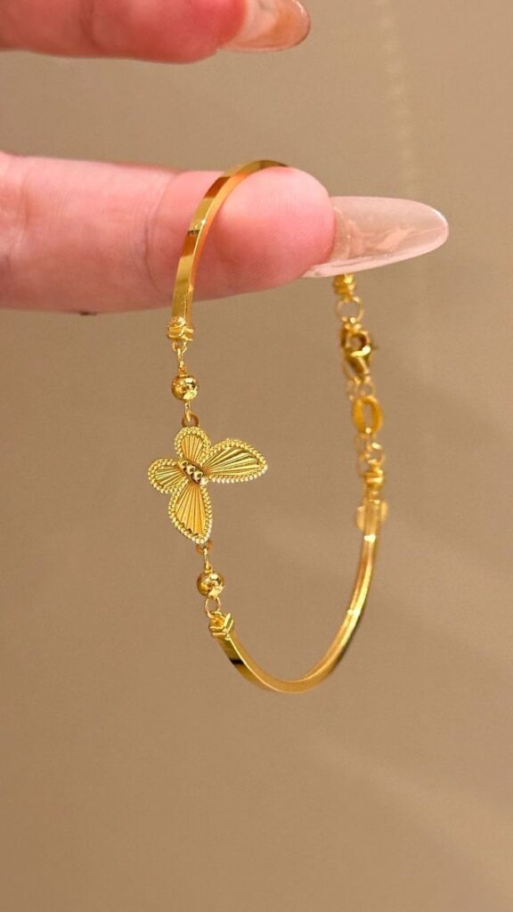 Butterfly Bloom Gold Bangle
