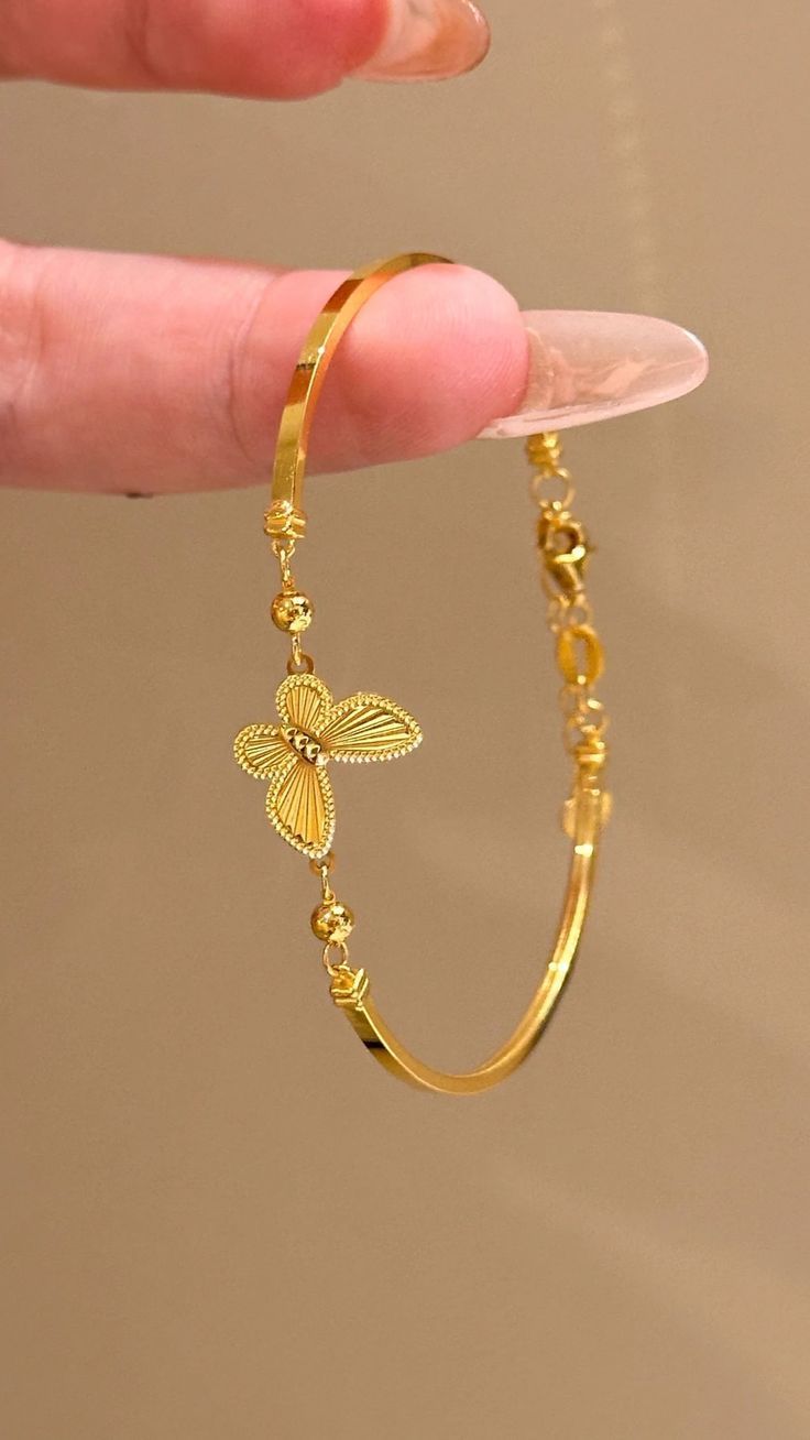 Butterfly Bloom Gold Bangle